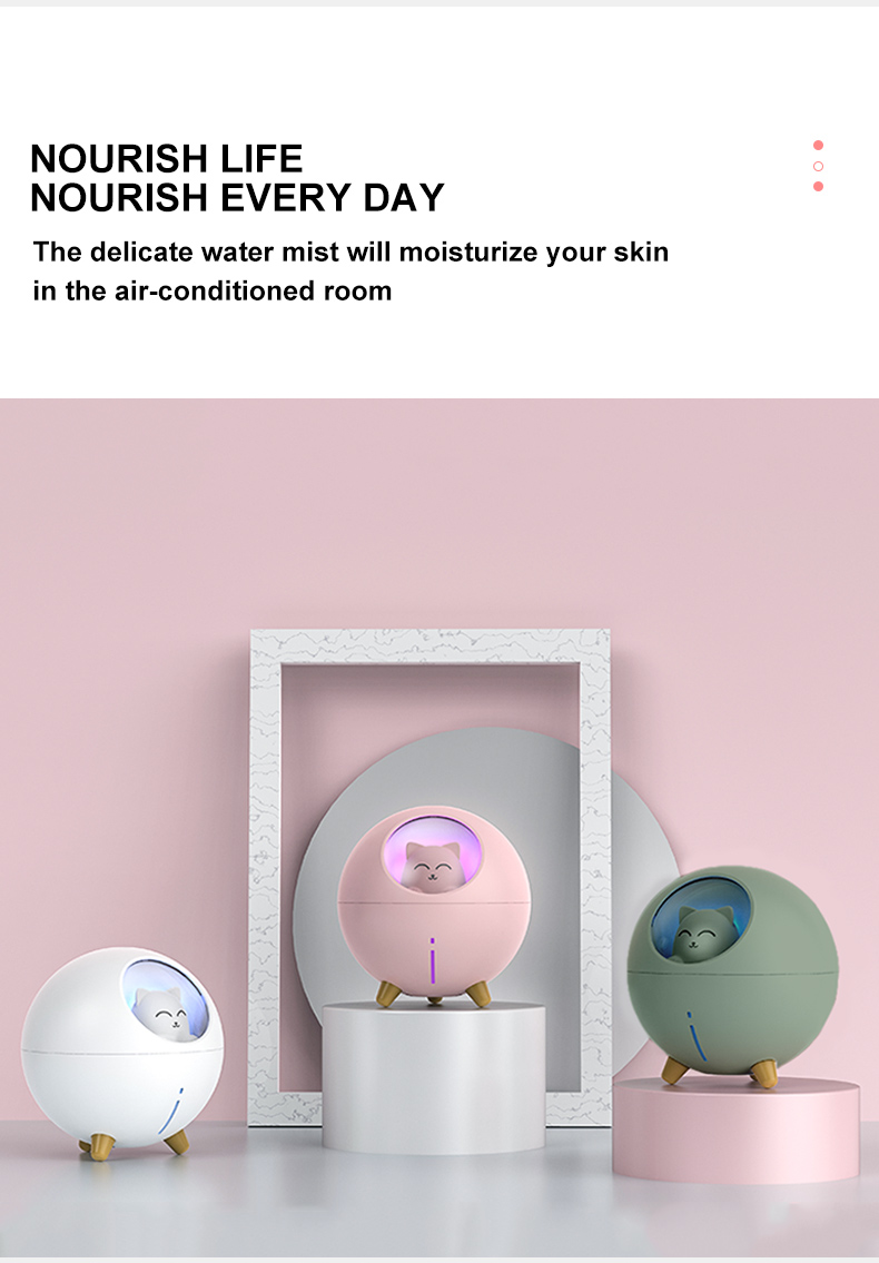 Homefish OEM Hava Nemlendirici 220ml Water Tank Capacity Luftbefeuchter Colorful Night Light Mini Umidificador Humidifier