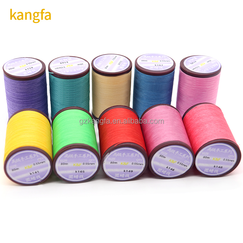 36g 0.55mm High Strength Cored Sewing Thread for Leather Sewing 80m Polyester Round Waxed Thread