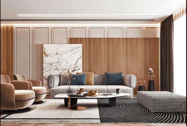 Interior Decorative Fluted WPC Wall Panel Wood Alternative Fluted WPC Panel