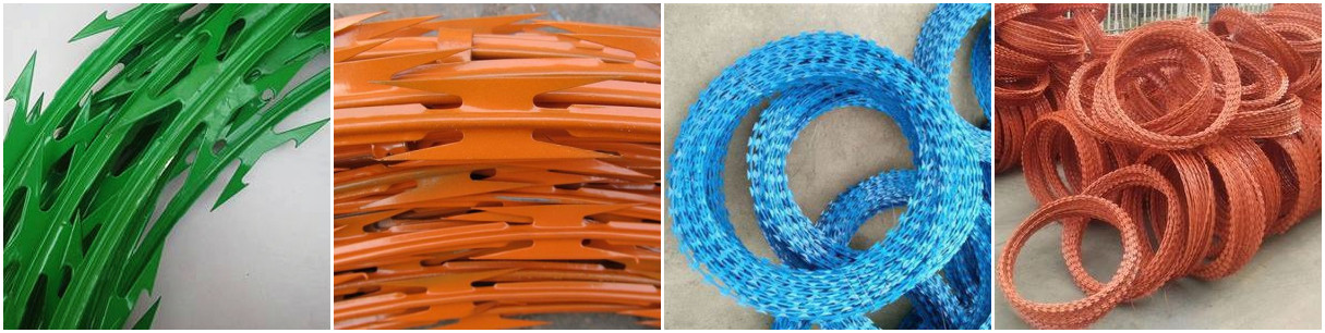 Hot dipped galvanized welded razor blade wire mesh fence