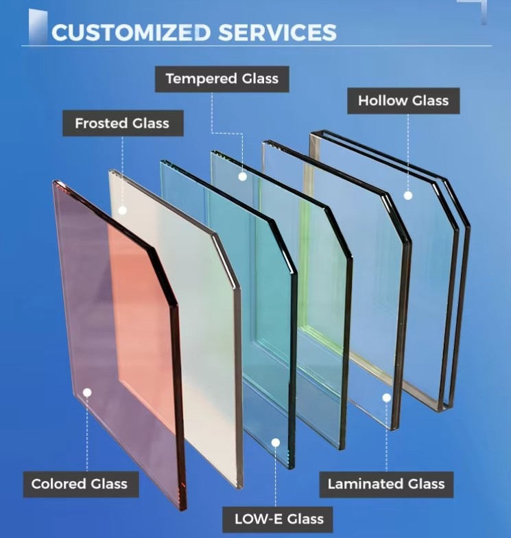 Hurricane Proof Slim Glass Window Soundproof Aluminium Alloy Profiles Glass Sliding Patio Door
