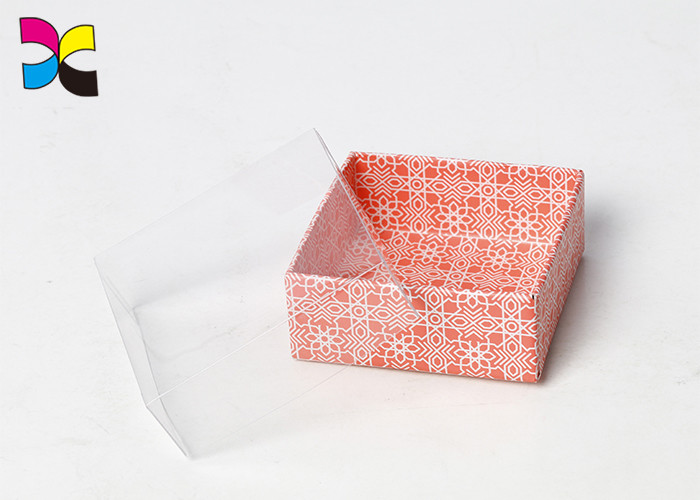 Colored Small Cardboard Presentation Boxes , Transparent PVC Lid Short Run Custom Boxes