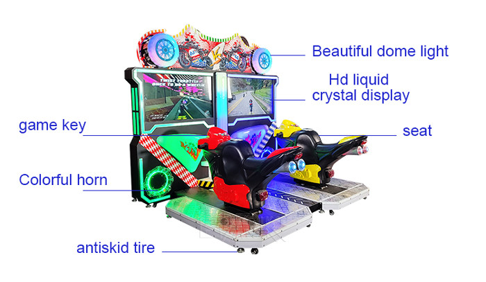 Indoor 42 Inch Screen Arcade Flaming Motor Racing Simulator Video Game Machines