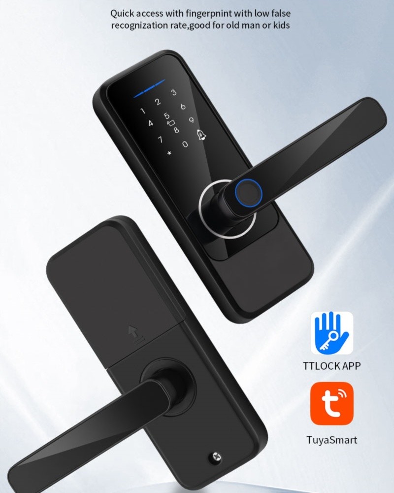 S810 Automatic Fingerprint Door Lock Aluminum Alloy Tempered Glass