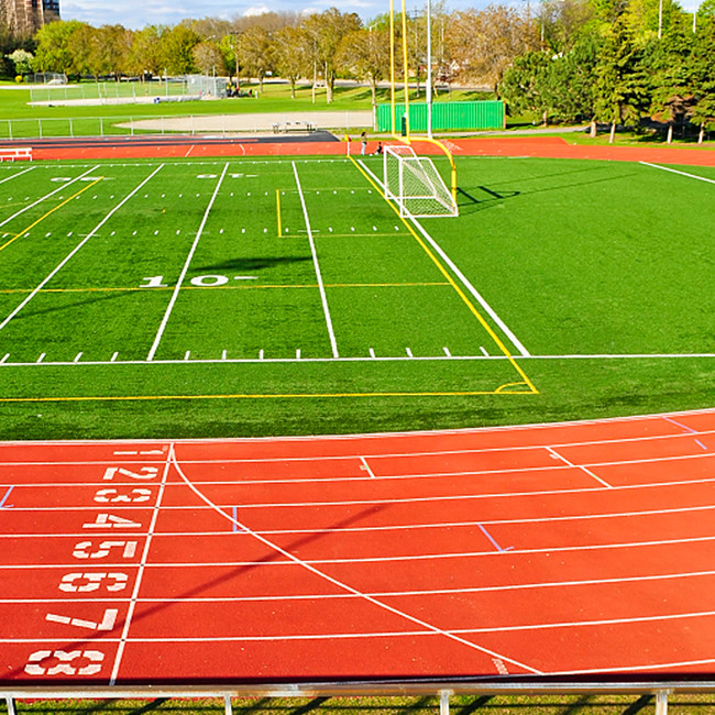 Eco Friendly Synthetic Sports Flooring All-Weather Usage Red Playground