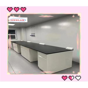 China Solid Chemistry Lab Bench With Adjustable Glass Shelf Server Type 12mm Thick Glass Shelf on sale