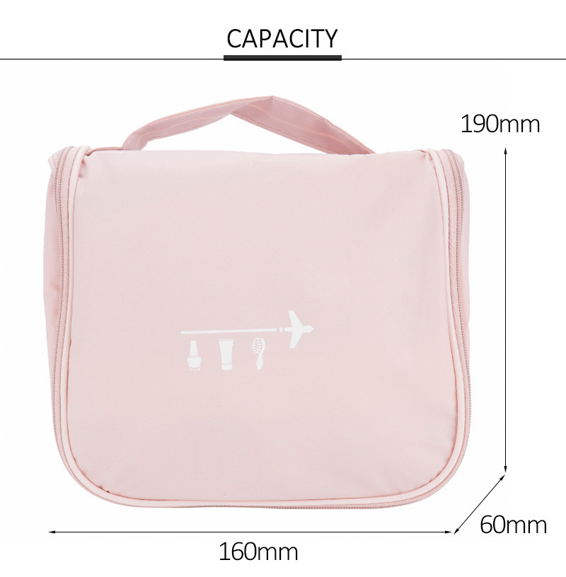 Large Capacity Grey Hanging Waterproof Tavel Wash Cosmetic Bursh Bag