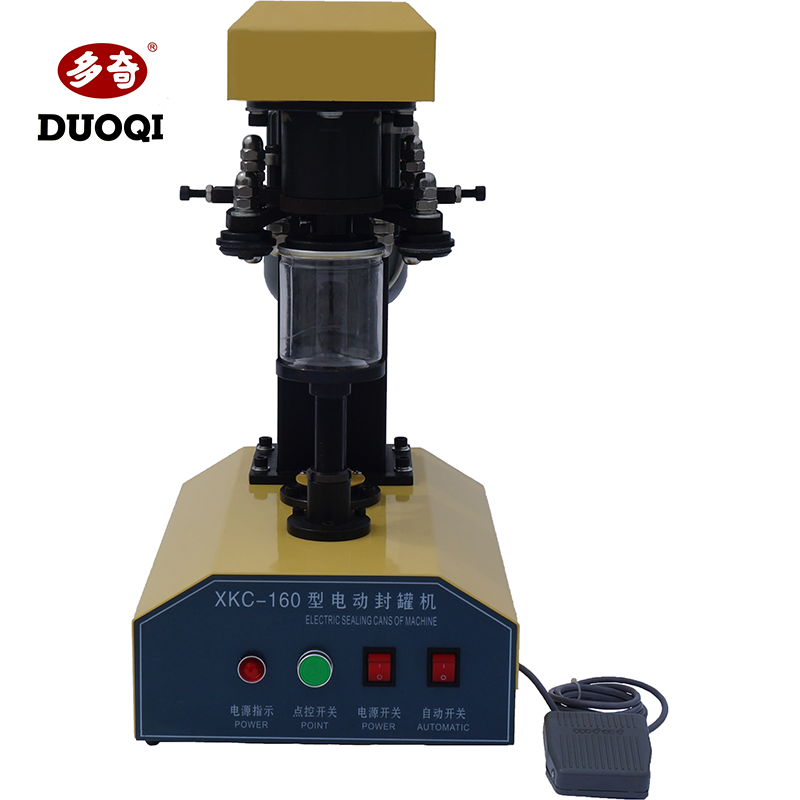 Metal/Aluminum/PET/Paper Screw Round Cap Cans Semi-Auto Seamer DUOQI DQ-160 25 Cans/Min
