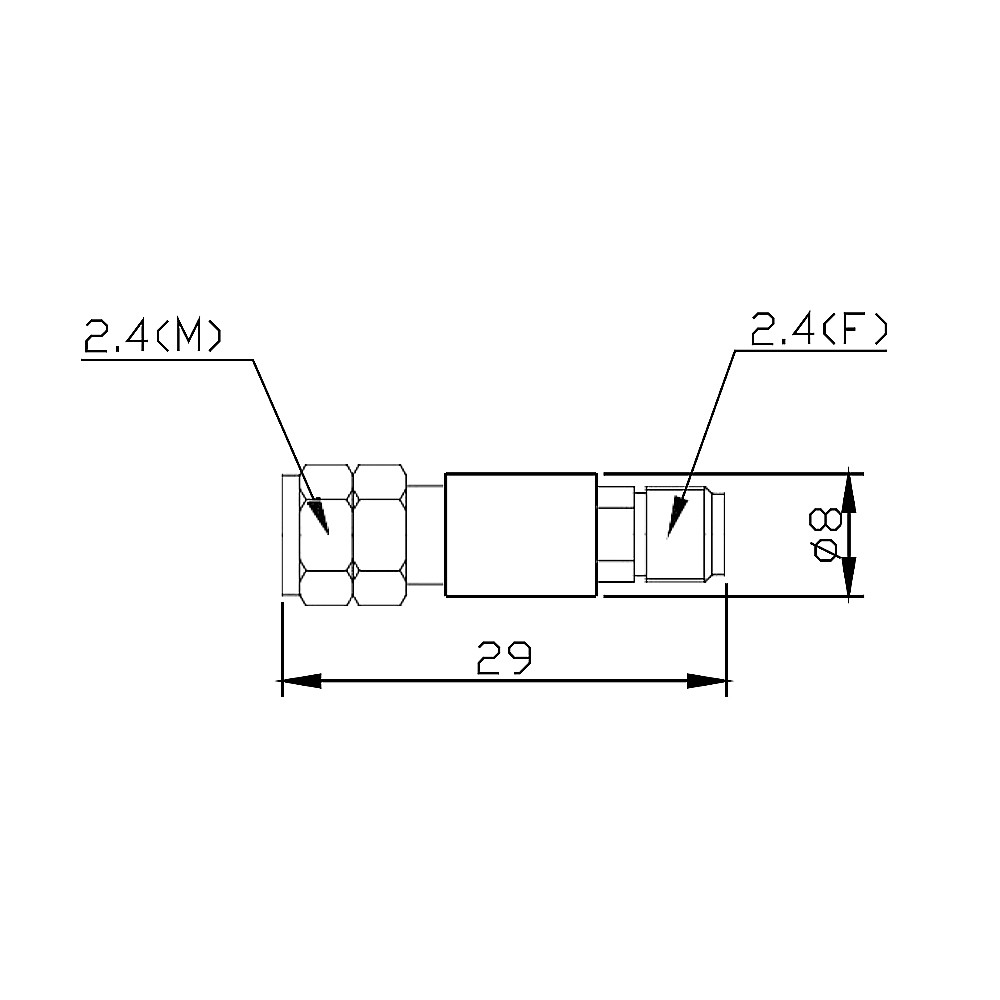2 W Coaxial Fixed Attenuators DC-50 GHz Connector 2.4 mm