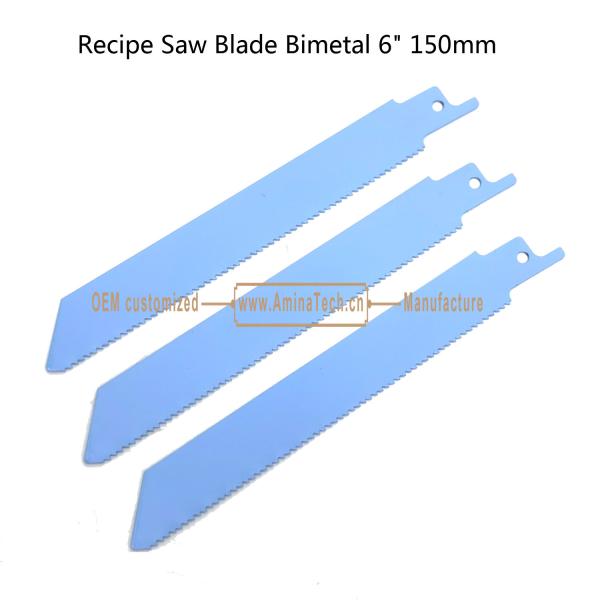 Recip Saw Blade M2 Bimetal 6" 150mm 14TPI for Cutting Steel Tube, Metal Sheet
