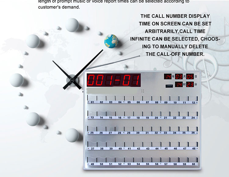 Ward nursing equipments 60 channels call number monitoring board with voice reporting function