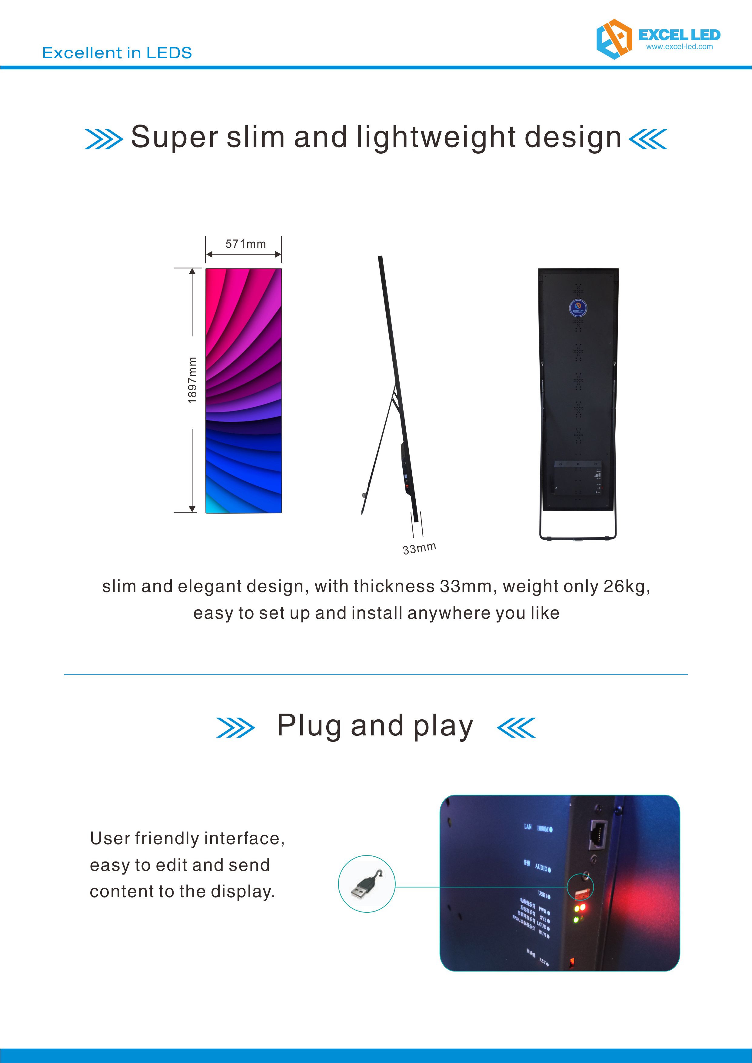 High Definition P2.5 Indoor Mirror Poster LED Display