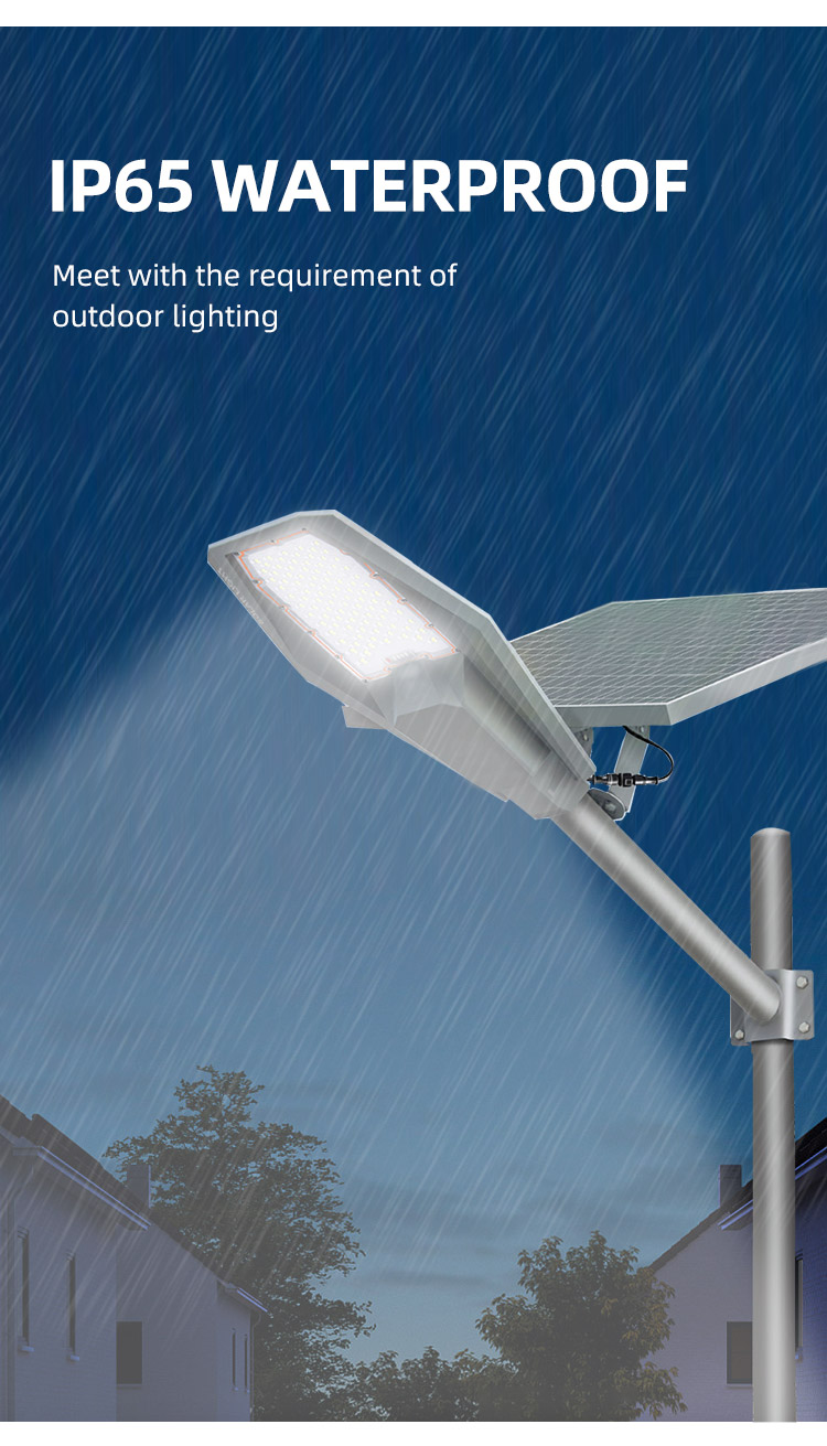 Thick Aluminum 200 Watt Solar Charged Street Lights , Solar Powered Street Lamp IP65 Waterproof