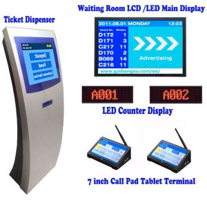  17 inch Automatic Banking Queue Management System with 7&quot; Tablet Calling Pad Terminal,Queue Number Ticket Kiosk System Manufactures
