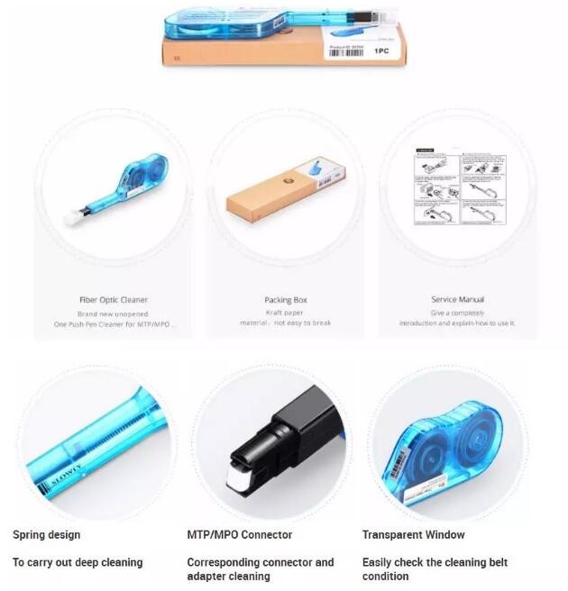 MPO MTP Fiber Optic Connector One Click Cleaner