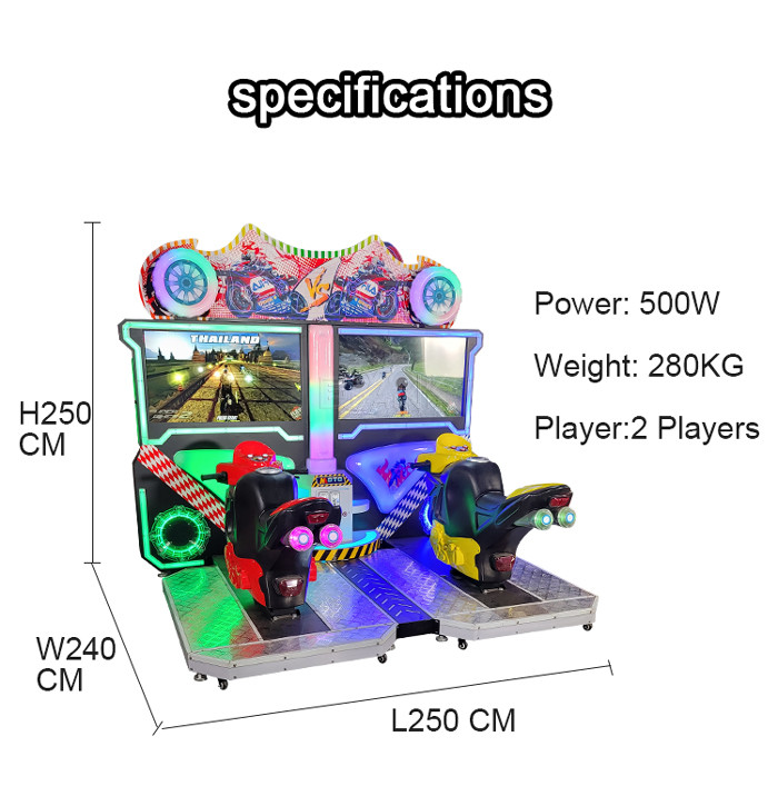 Indoor 42 Inch Screen Arcade Flaming Motor Racing Simulator Video Game Machines