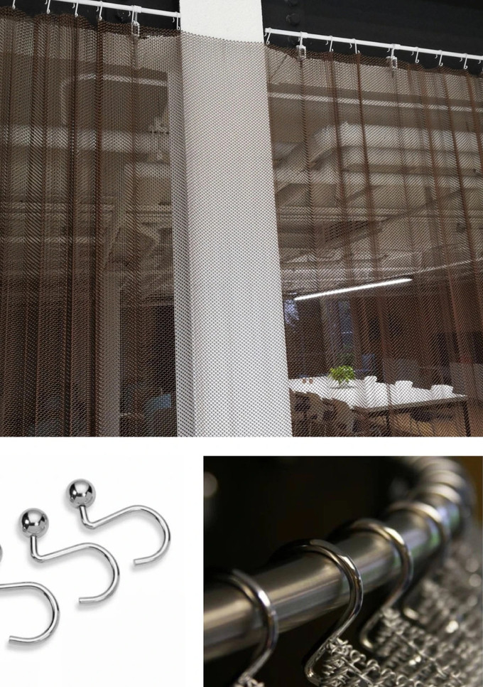 Aluminium Alloy Wire Mesh Coil Drapery Copper Color Used As Space Divider Curtains