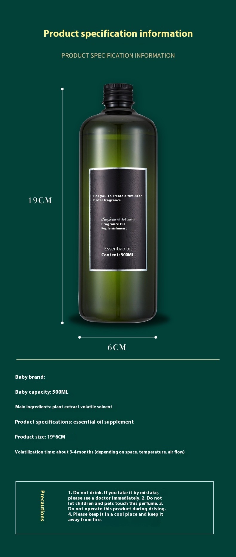 500ml Commercial Fragrance Essential Oil For Relaxing Calming Soothing