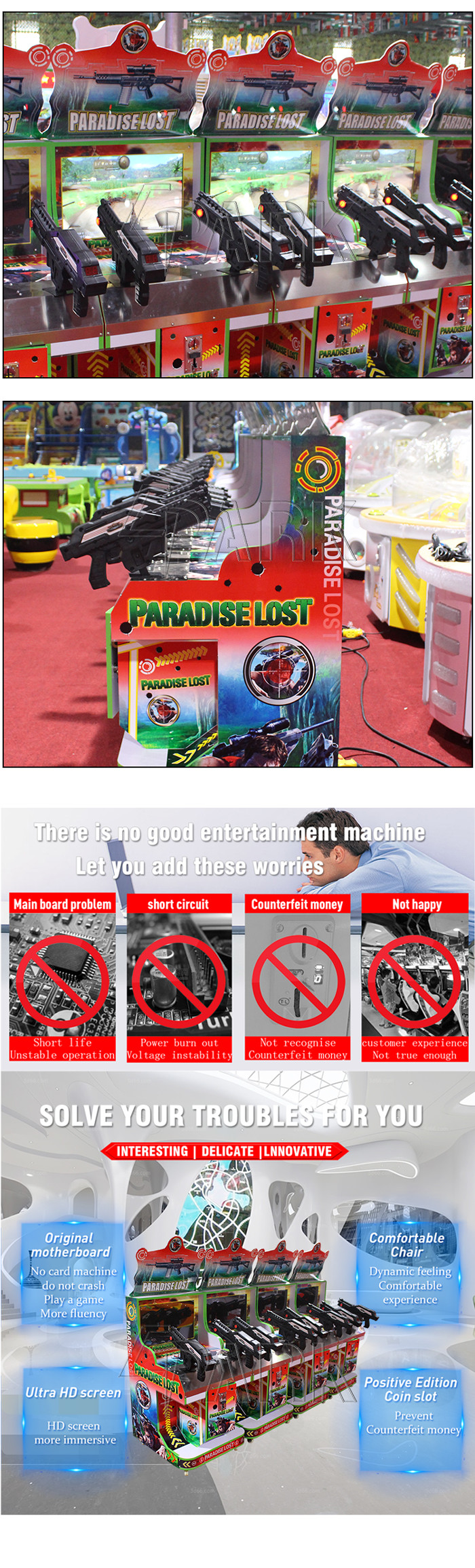2 Players 145W Electronic Shooting Arcade Machines