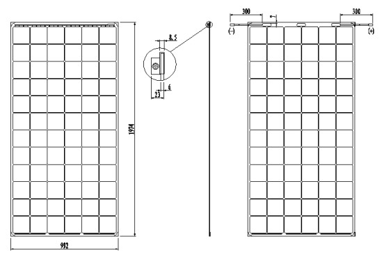 Dual Glass Bifacial Solar Panels , 365W Mono Cell Solar Panel 1974*992*6mm