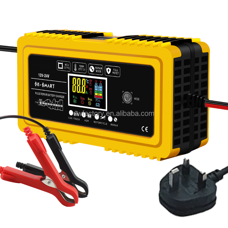 12V/24V 3-Stage Smart Motorcycle Battery Charger with Overcurrent Protection at Affordable