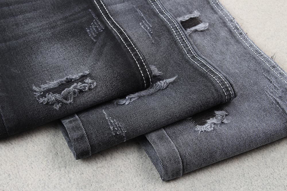 Black Color Jeans 10Oz 100 Cotton Denim Fabric For Women