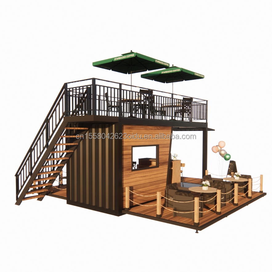 20ft Pop Up Container Bar And Coffee Shop Modular Movable Convenience Store Steel Frame With Galvanized Steel Bending