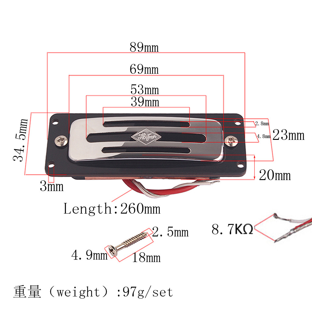 Electric Bass Pickup Vintage Style Diamond Single Coil For Guitar TOASTER Hofner