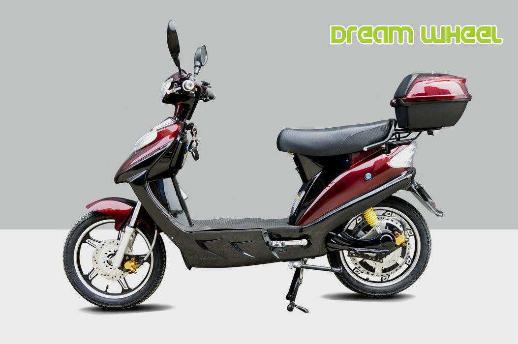 Red 16" Pedal Assisted Electric Scooter 500W 48V Hydraulic Disc Brakes power assisted bicycle Canadian standard