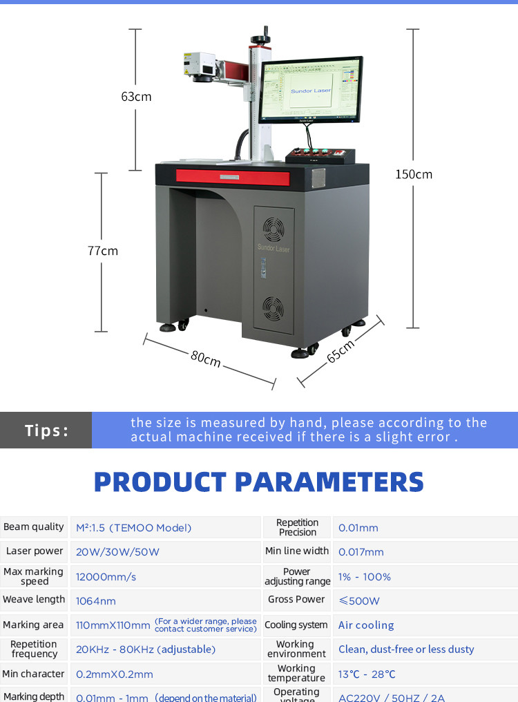 20w 30w 50w Table Type Fiber Laser Marking Machine For Metal Cutting