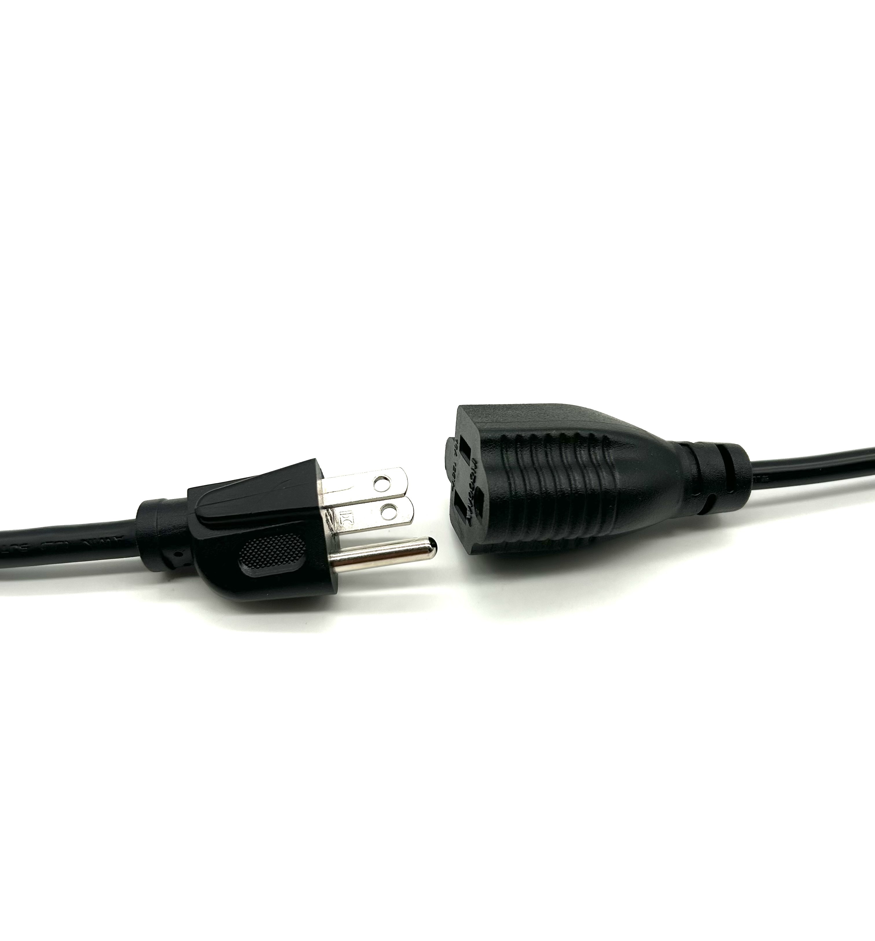 18/16AWG Wire Gauge USA Power Extension Cord For NEMA 5-15P To 5-15R And 10A-13A Current Rating
