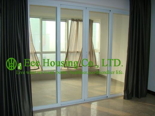Modern UPVC Sliding Door For Residential Apartments,White Color Profile Vinyl