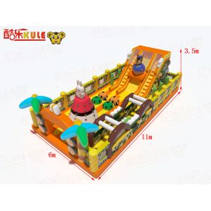 Rabbit Cimbing Bouncy Inflatable Castles With Slides Obstacles