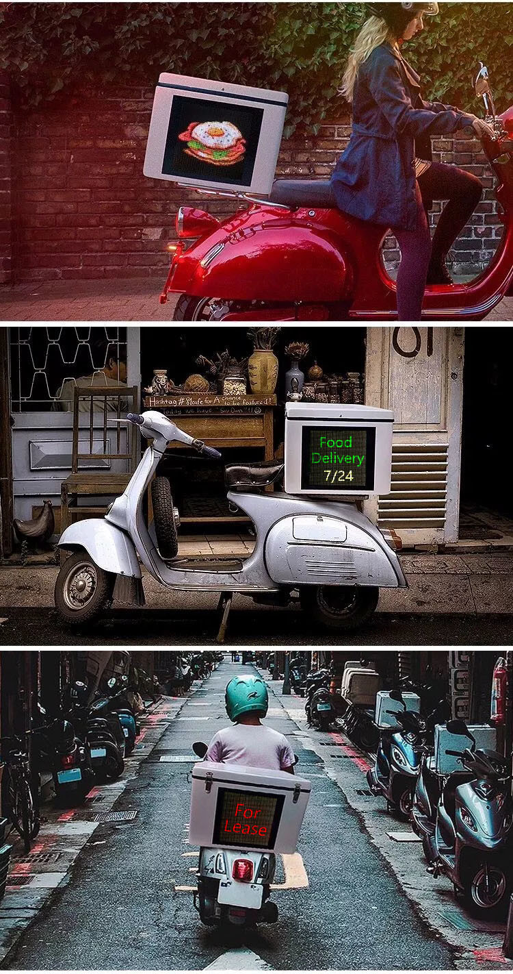 Full Colour P3 Square Led Screen Display 10w For Food Deliver Scooter 3G 4G
