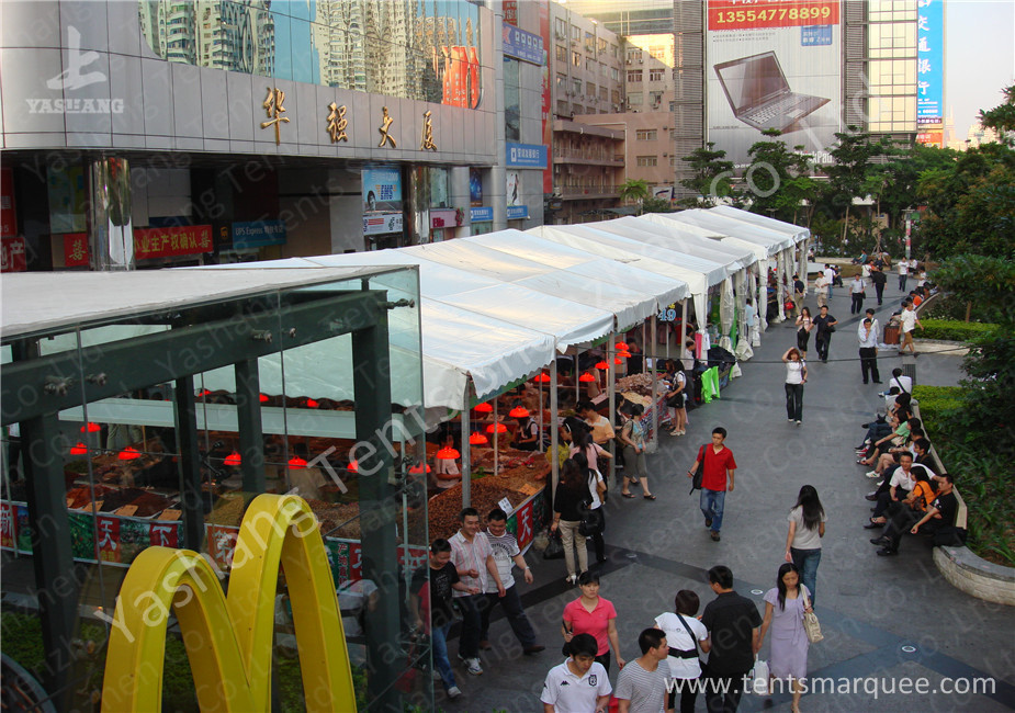 Outside White PVC Fabric Cover Commercial Event Tents Aluminum Alloy Frame UV Resistant