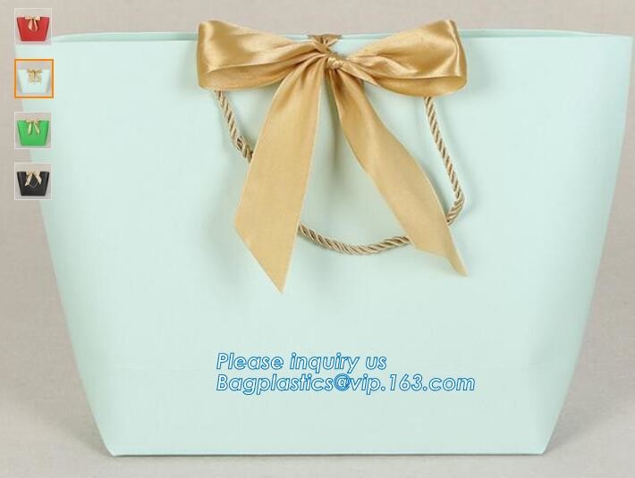 Luxury paper bags with handles Different Sizes,250gsm art paper shopping carrier bag custom printing with handle rope