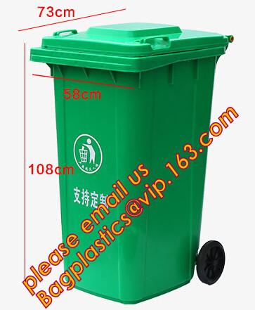 Plastic Wheeled Trash Can Outdoor urban facilities color coded waste bin,