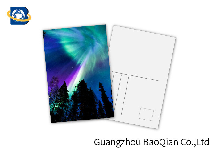 PET 3D Lenticular Postcard , 3D Lenticular Printing Service Aurora Borealis Scenery