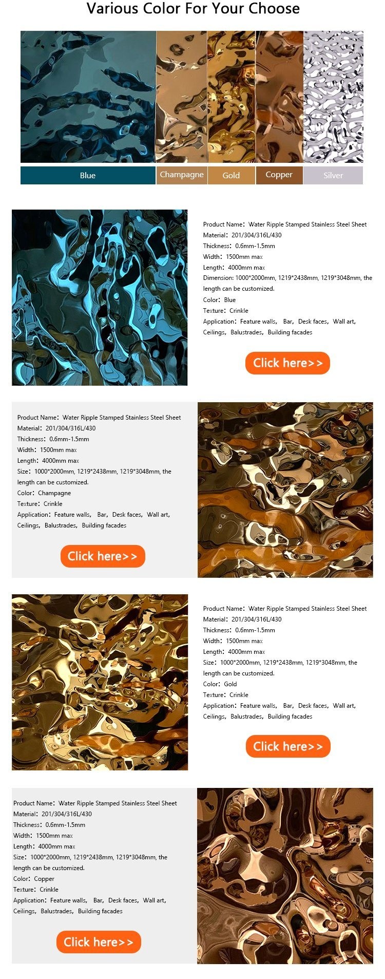 4*8ft Green Mirror SS Colour Sheet Decoration Stainless Steel Color Plate 2.0mm