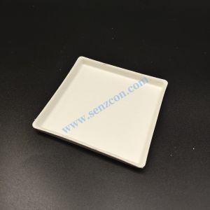 The lid of the environmentally friendly pulp molded box with embossing.