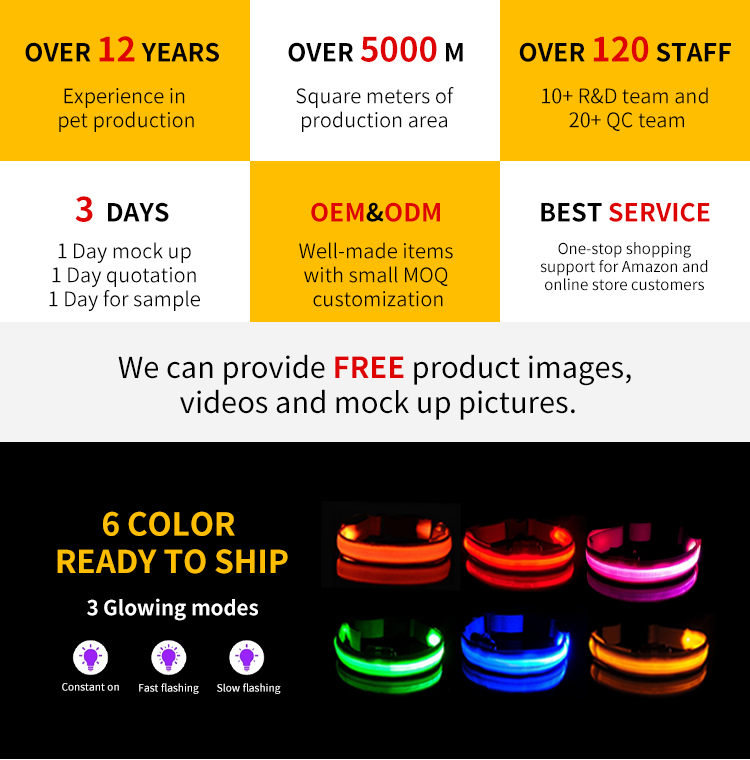 Customized Logo IPX8 Waterproof Adjustable Dog Light Up Tag for Night Walking Flashing Glowing Luminous USB Rechargeable