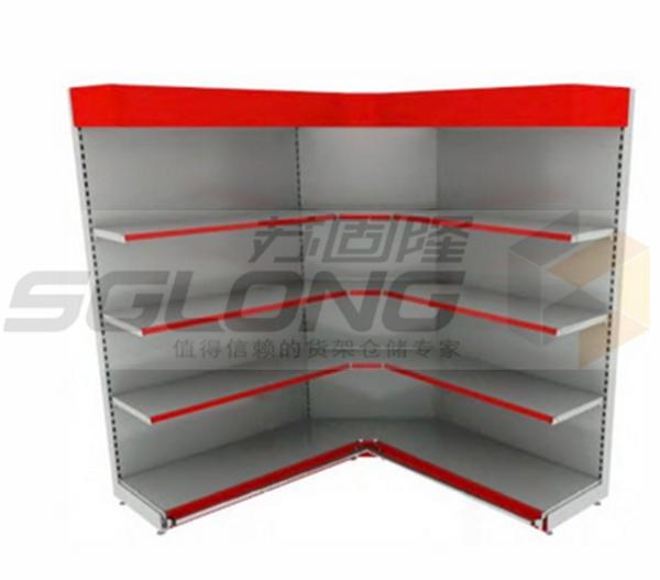 Promotional Corner Wall Mount Supermarket Display Racks Decorative Shelving