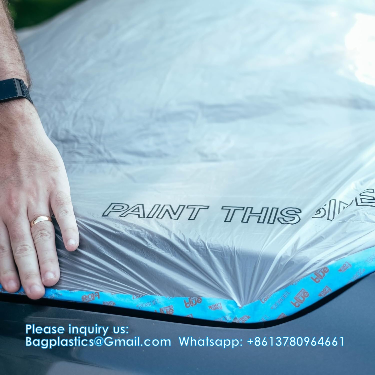 Overspray Protective Sheeting With 233+ Masking Tape (36 Mm), Translucent, Paintable, High Density, Tear Resistan