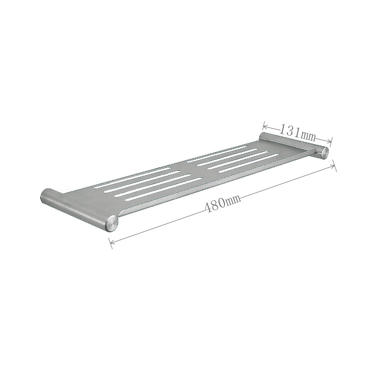 480mm Bathroom Accessories Shelves Sus304 Gray RustProof Stainless Steel Shower Shelf