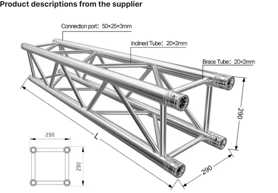 Black Silver Aluminum Truss Stage Light Frame , High Strength Aluminum Alloy Truss