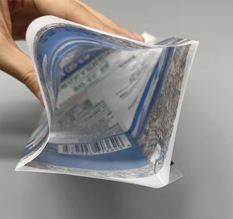 Custom Print Three Side Seal Vacuum Back Seal Pouch For Salt Plastic White Mylar Zipper Pouch Packaging With Clear Windo