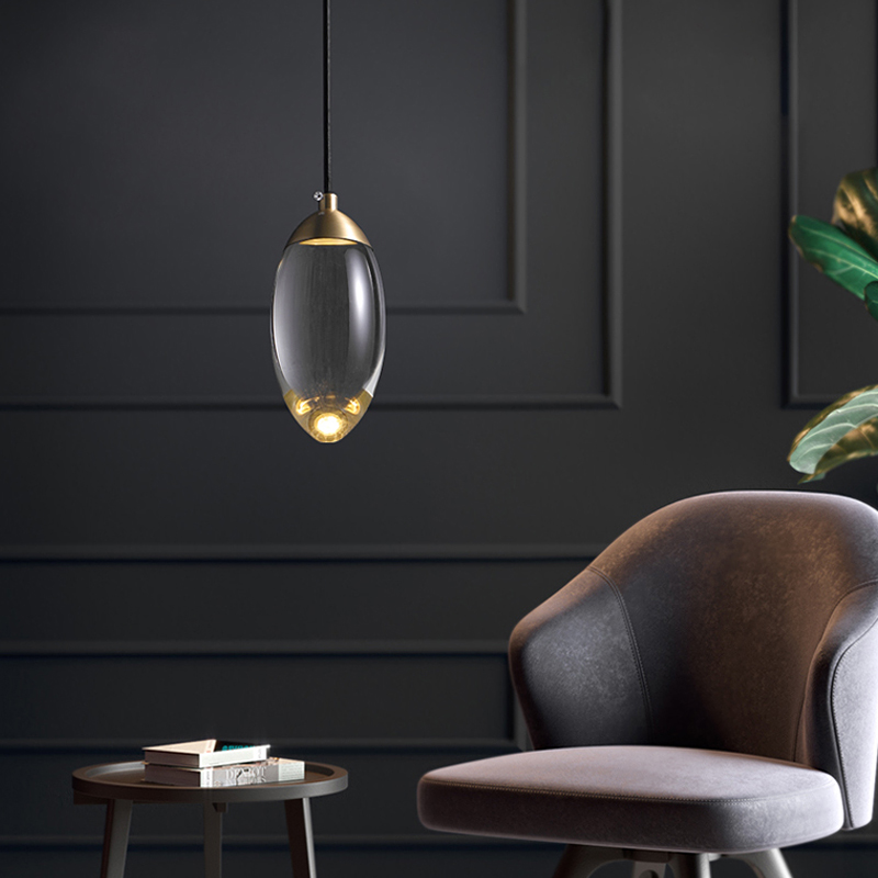 Nordic Modern Light Luxury Diamond Led Glass Chandelier copper pendant lights(WH-GP-114)
