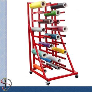  Heavy-duty vinyl roll display rack with 36 arms / metal display stand / Roll display rack with casters Manufactures