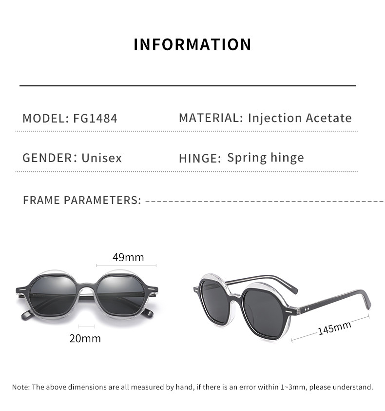 Irregular Acetate Optical Frames 2 LAYER Glasses Lenses Can Be Replaced