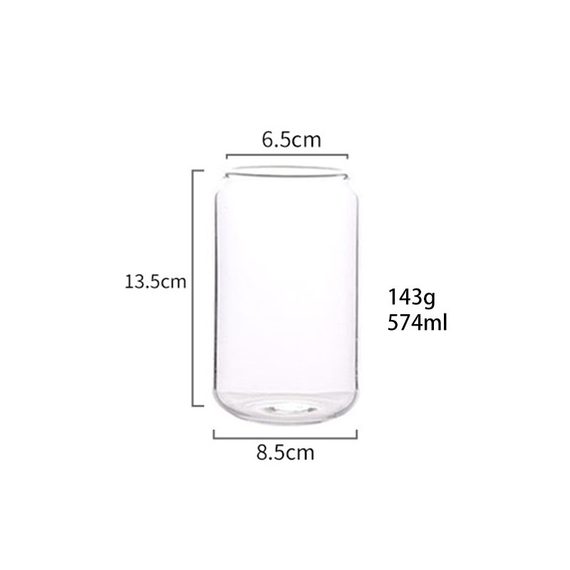 574ml Borosilicate Pop Can Glass Drinking Cup Heat Resistant